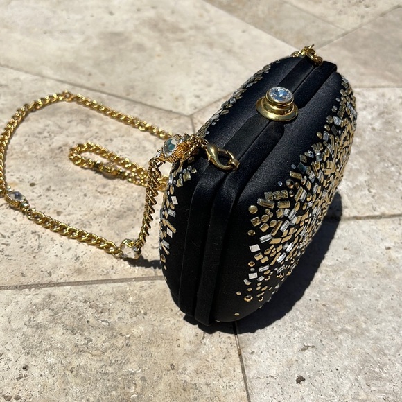 Vintage Black Evening Bag- Made in Italy - Picture 4 of 14